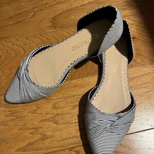 Restricted Blue and White Striped Flats